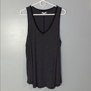Striped V-neck Tank
